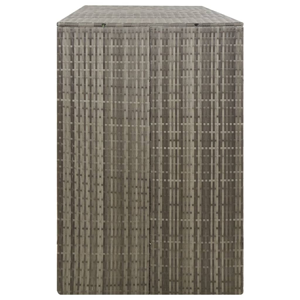 Triple Wheelie Bin Shed Gray 81.5"x31.5"x46.1" Poly Rattan