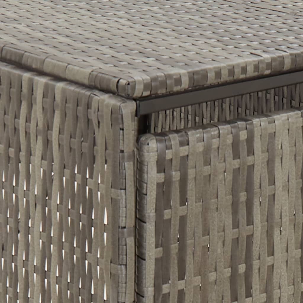 Triple Wheelie Bin Shed Gray 81.5"x31.5"x46.1" Poly Rattan
