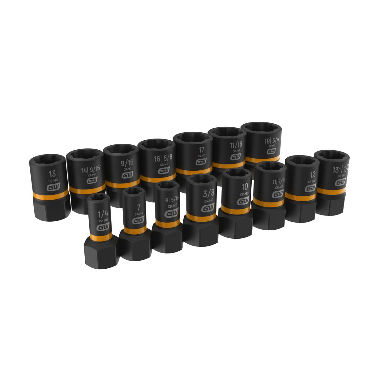 GearWrench 15 Piece 1/4 Inch & 3/8 Inch Drive Bolt Biter Impact Extraction Socket Set
