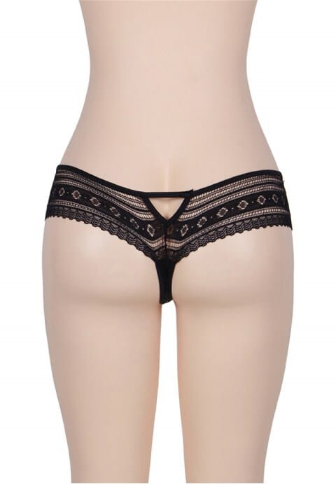 Plus Size Sexy Black Lace Panty