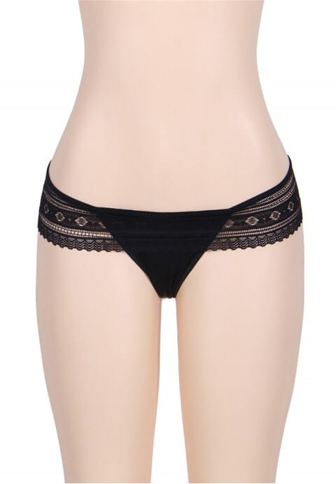 Plus Size Sexy Black Lace Panty