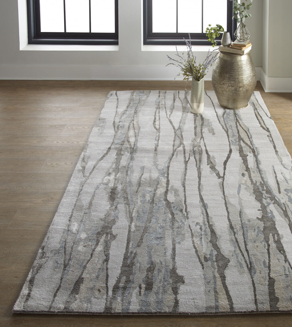 10' X 13' Taupe Ivory And Gray Abstract Tufted Handmade Area Rug