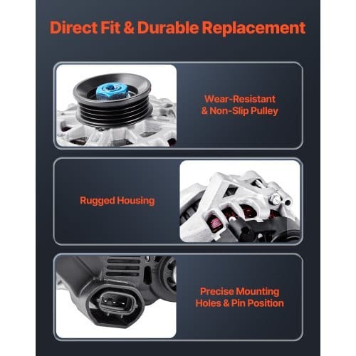 Car Alternator 11311N, Fit for KIA Spectra5 L4 2.0L 2007-2009, Soul 2010-2011, for HYUNDAI Elantra L4 2.0L 2007-2012, Automotive Replacement Alternator 211311, 2655635, 3730023650, 40046020