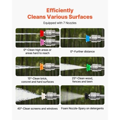 9 FT Pressure Washer Telescoping Wand, 3-Section with Power Washer Extension Wands, 7 Nozzles, Hose Adapter, Support Belt, Storage Bag, 4000 PSI Telescopic Gutter Cleaner for High Cleaning