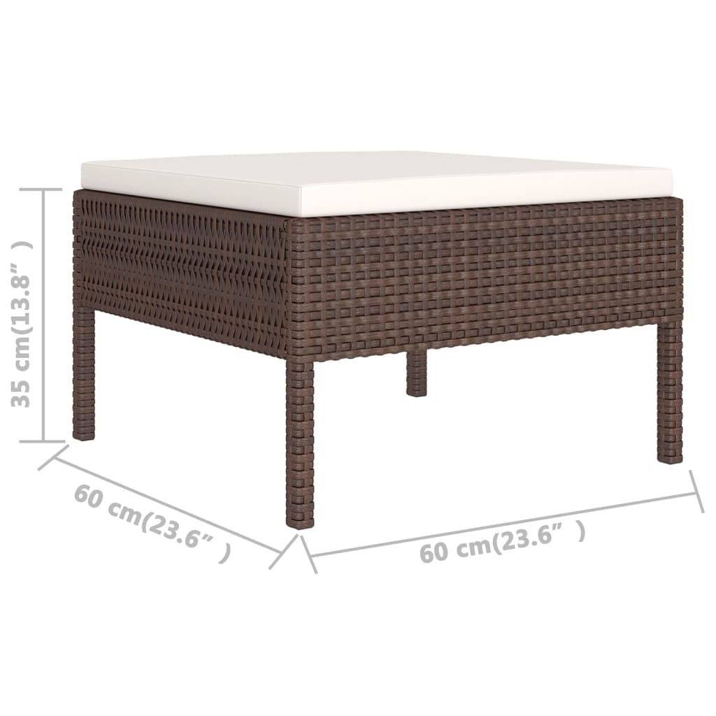 12 Piece Patio Lounge Set with Cushions Poly Rattan Brown
