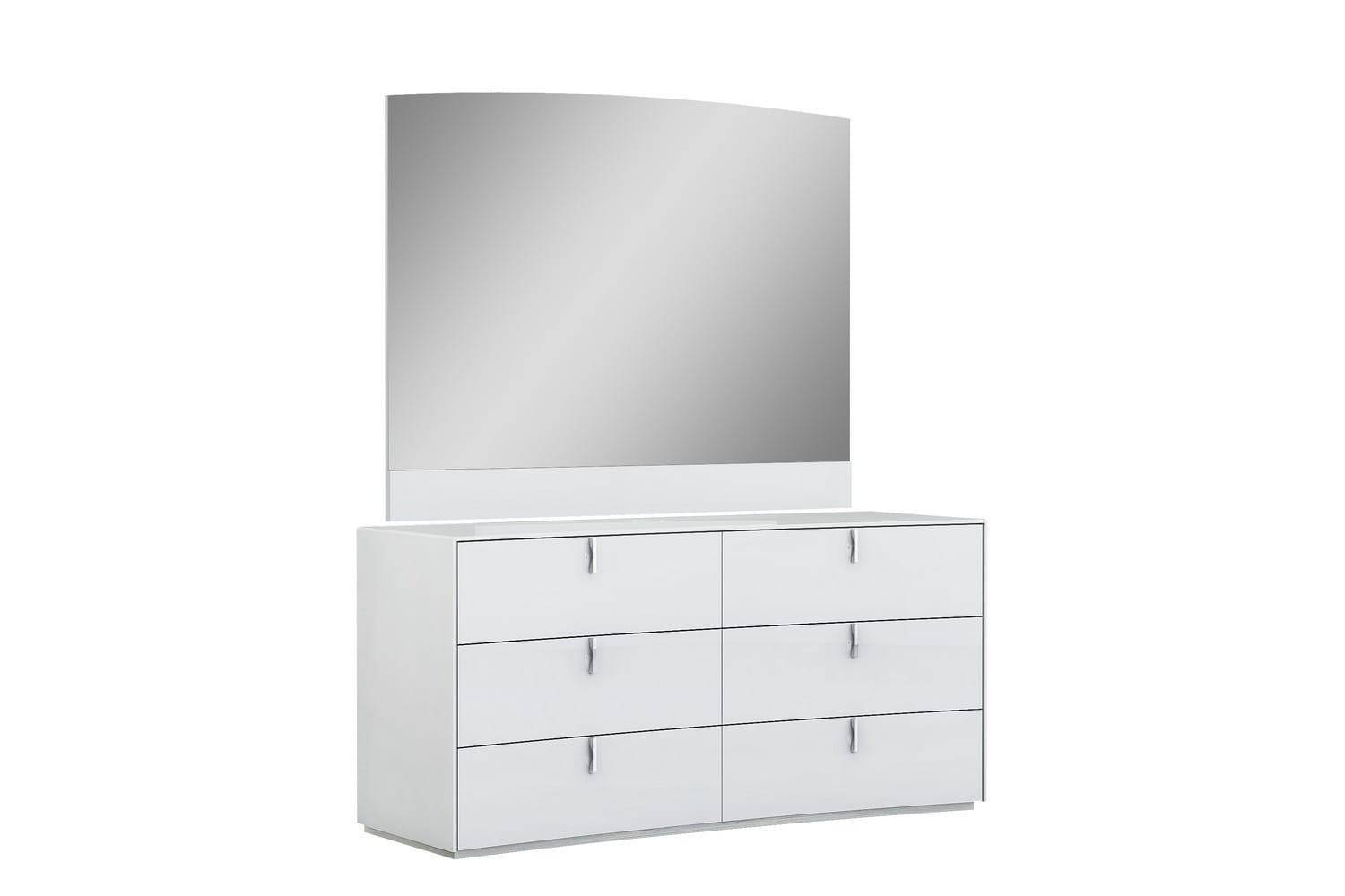 45"  White Partial Frame Dresser Mirror