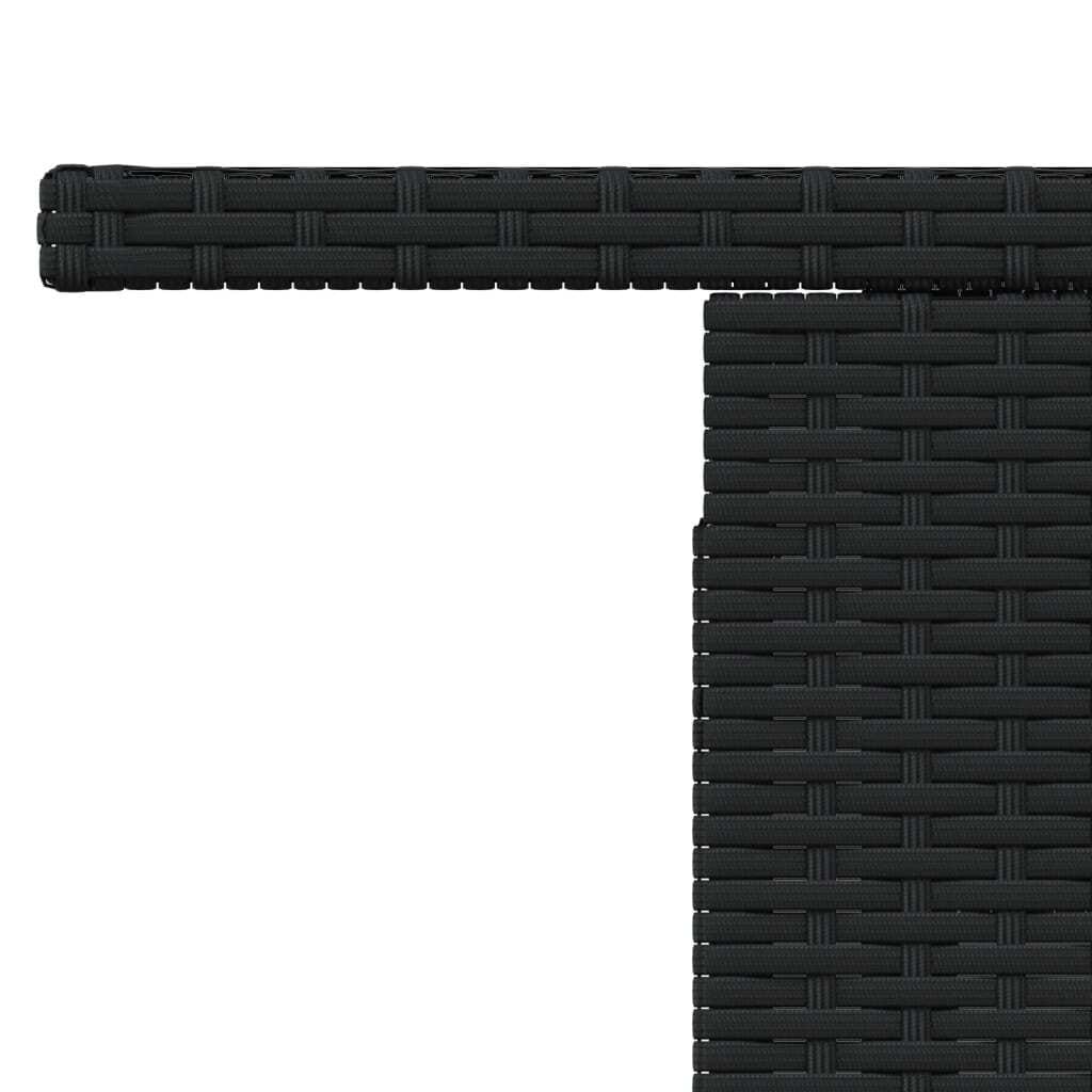 Patio Table Black 39.4"x21.7"x28.7" Poly Rattan and Acacia Wood