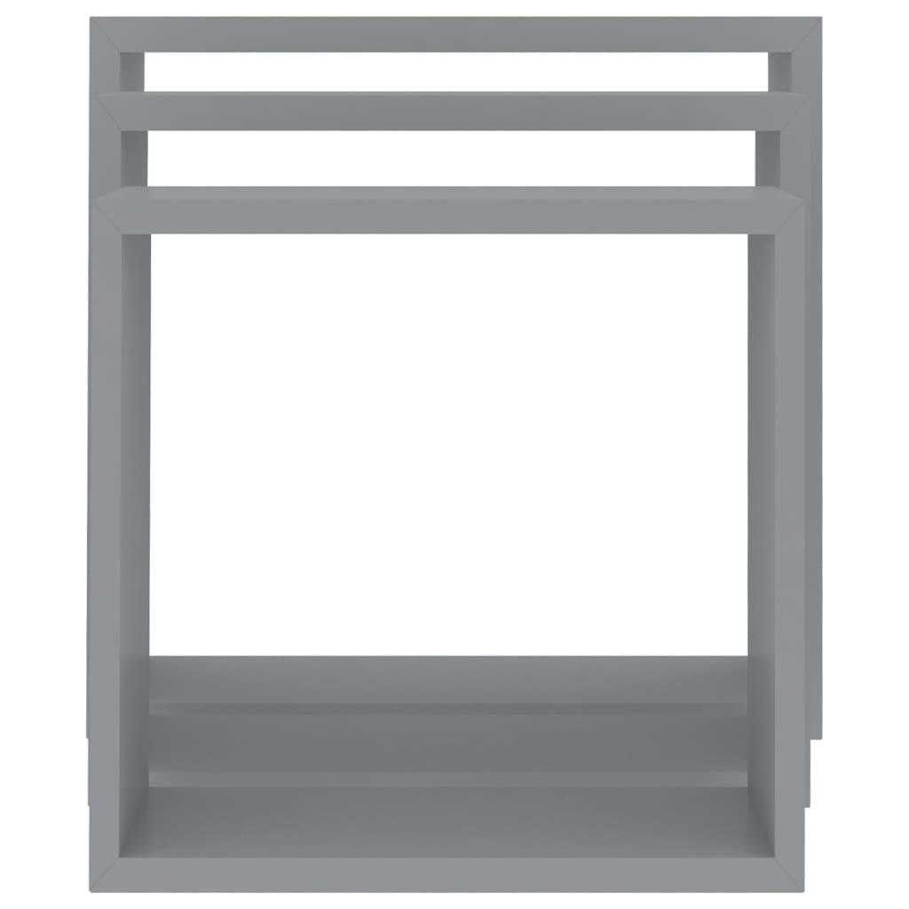 Wall Cube Shelves 3 pcs Gray MDF