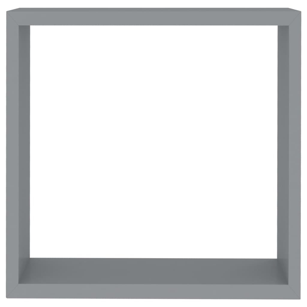 Wall Cube Shelves 3 pcs Gray MDF