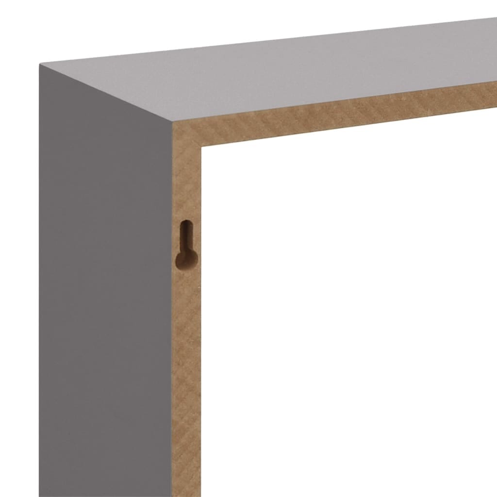 Wall Cube Shelves 3 pcs Gray MDF