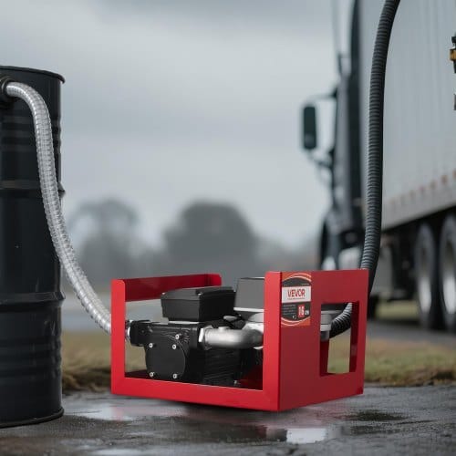Fuel Transfer Pump 110V, 16 GPM 60 L/min, AC Electric Oil Transfer Pump for Diesel Kerosene Biodiesel, with Meter, Auto Fuel Nozzle & 2 Hoses, 45 ft/13.7 m Lift, for Vehicles, Construction Sites