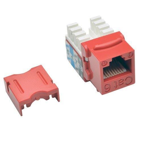 Eaton tripp lite series cat6/cat5e 110 style punch down keystone jack - red, 25-