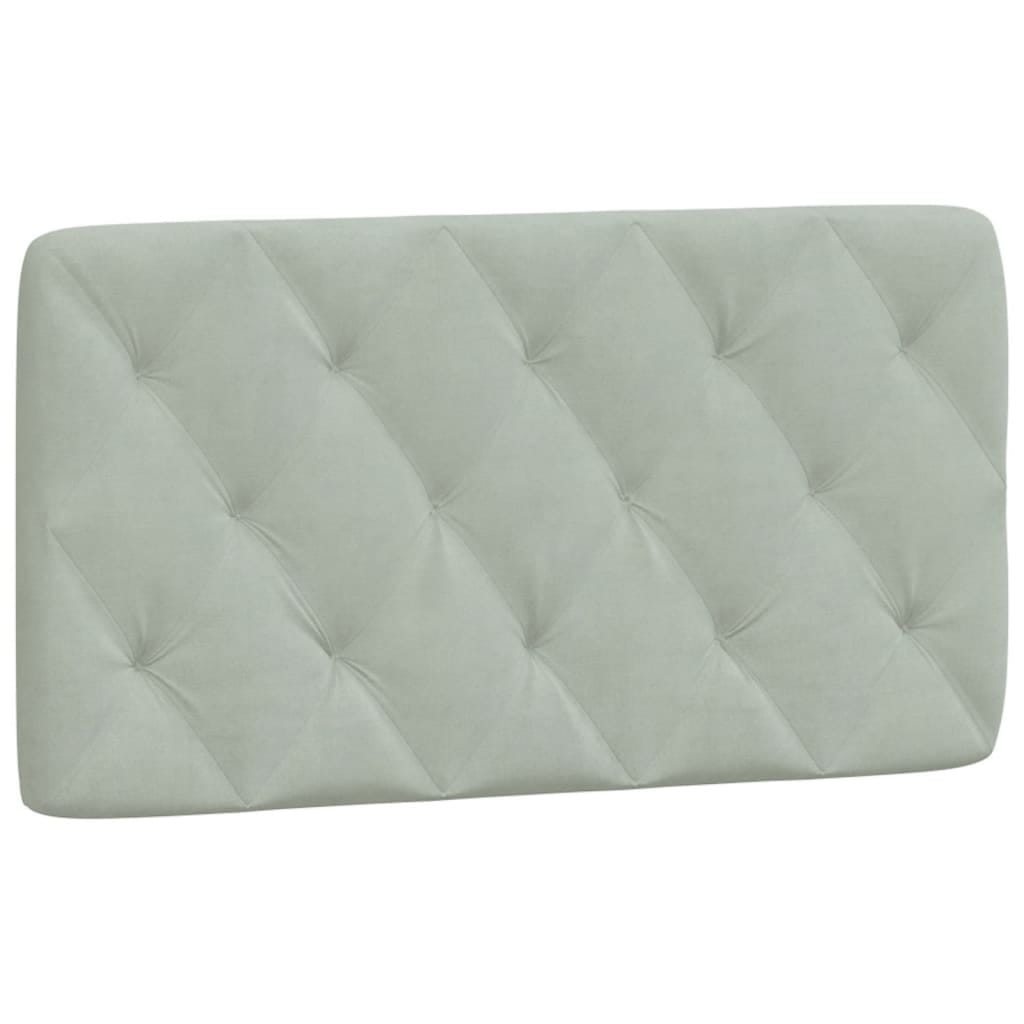 Bed Frame without Mattress Light Gray 39.4"x79.9" Velvet