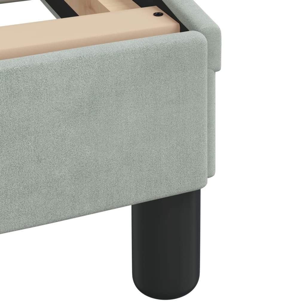 Bed Frame without Mattress Light Gray 39.4"x79.9" Velvet