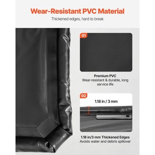 Containment Mat, 7 ft 9 in x 18 ft, Non-Slip PVC Garage Floor Mat with a Cleaning Squeegee, Heavy Duty Durable Waterproof Containment Protection from Snow, Rain and Mud for Cars Parking, Black