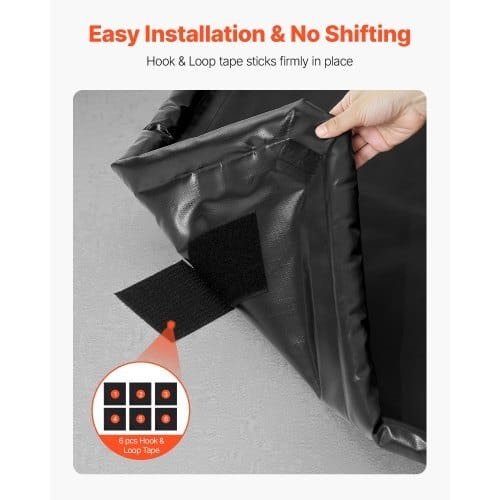 Containment Mat, 7 ft 9 in x 18 ft, Non-Slip PVC Garage Floor Mat with a Cleaning Squeegee, Heavy Duty Durable Waterproof Containment Protection from Snow, Rain and Mud for Cars Parking, Black