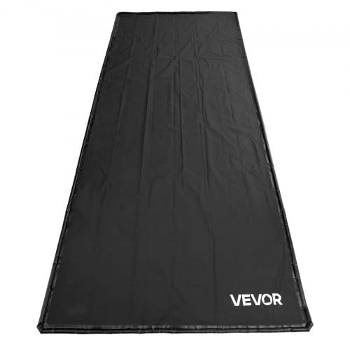 Containment Mat, 7 ft 9 in x 18 ft, Non-Slip PVC Garage Floor Mat with a Cleaning Squeegee, Heavy Duty Durable Waterproof Containment Protection from Snow, Rain and Mud for Cars Parking, Black