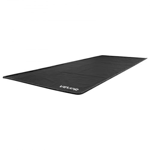 Containment Mat, 7 ft 9 in x 18 ft, Non-Slip PVC Garage Floor Mat with a Cleaning Squeegee, Heavy Duty Durable Waterproof Containment Protection from Snow, Rain and Mud for Cars Parking, Black