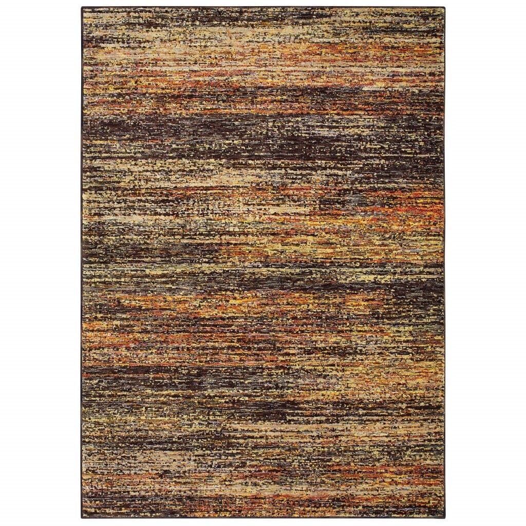6' X 9' Gold And Slate Abstract Indoor Area Rug