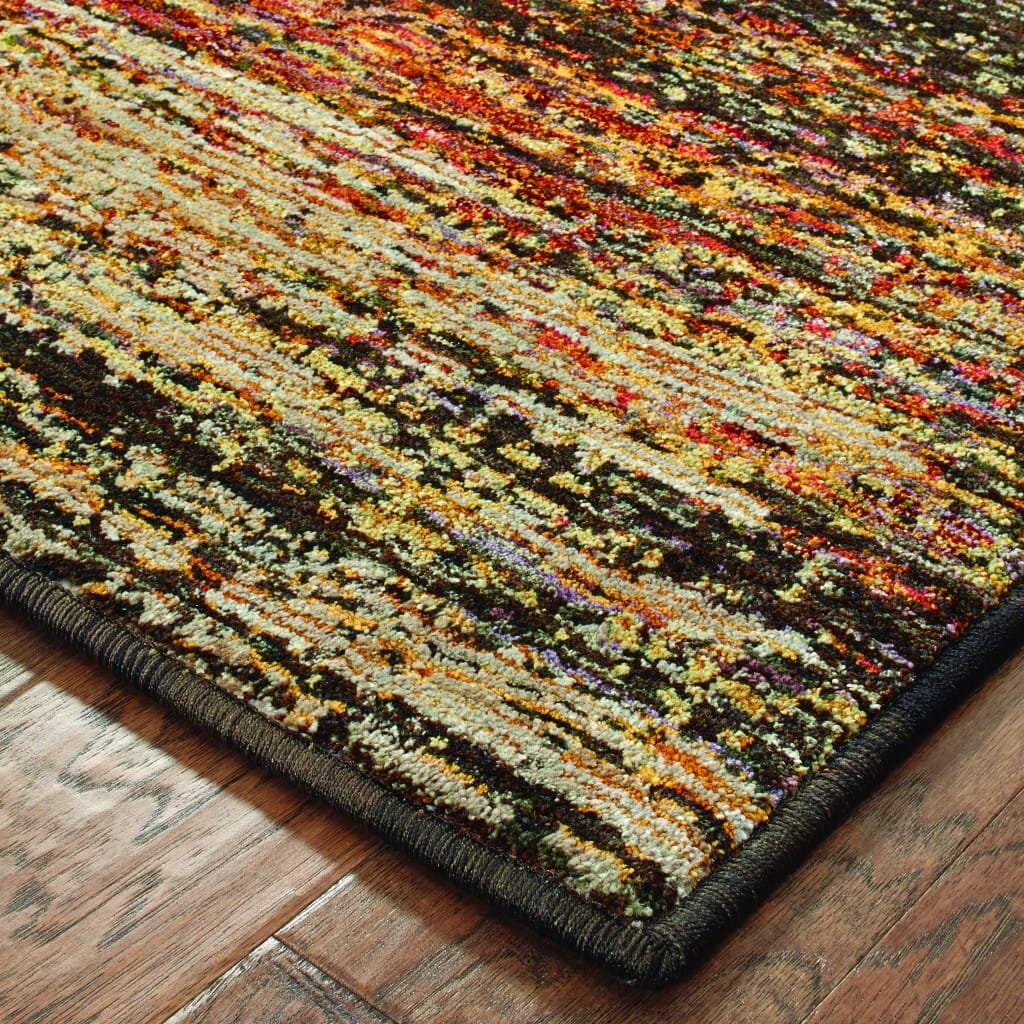 6' X 9' Gold And Slate Abstract Indoor Area Rug
