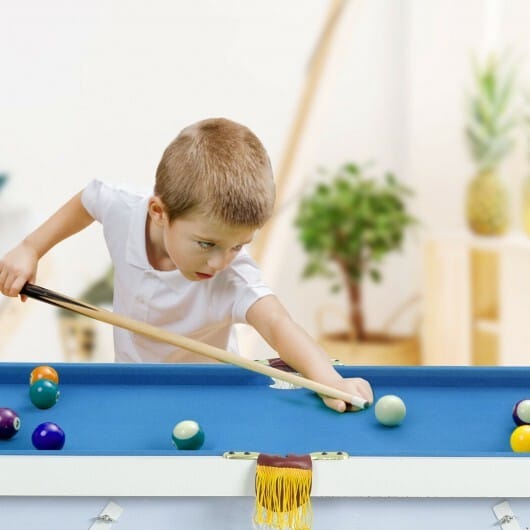 47 Inch Folding Billiard Table with Cues and Brush Chalk -Green
