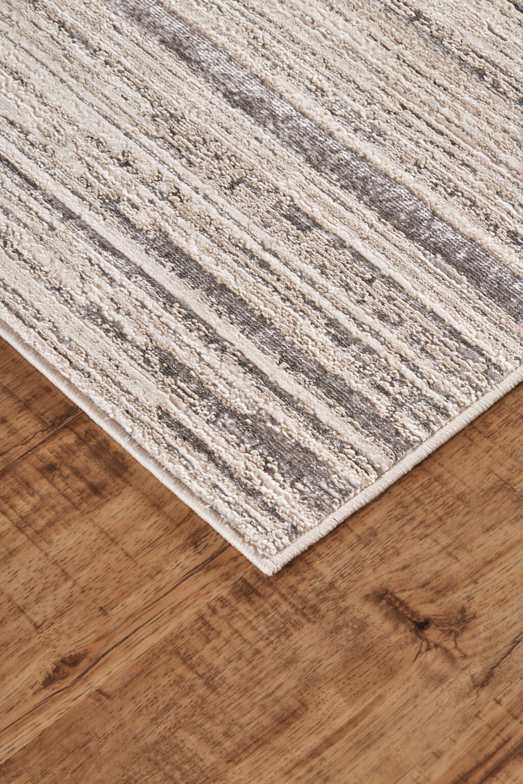 5' X 8' Beige and Black Abstract Non Skid Area Rug