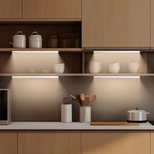 Under Cabinet Lighting, 2 PCS, 40 LED Motion Sensor Lights, Rechargeable Battery Operated Closet Lights, Wireless Under Counter Light for Cabinets, Bookshelf, Stair, Hallway