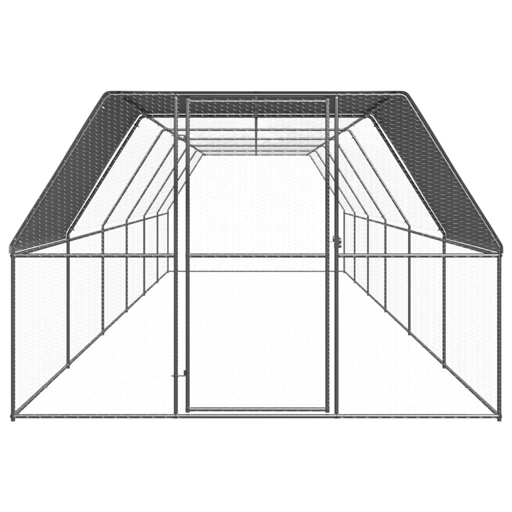 Outdoor Chicken Cage 9.8'x39.4'x6.6' Galvanized Steel