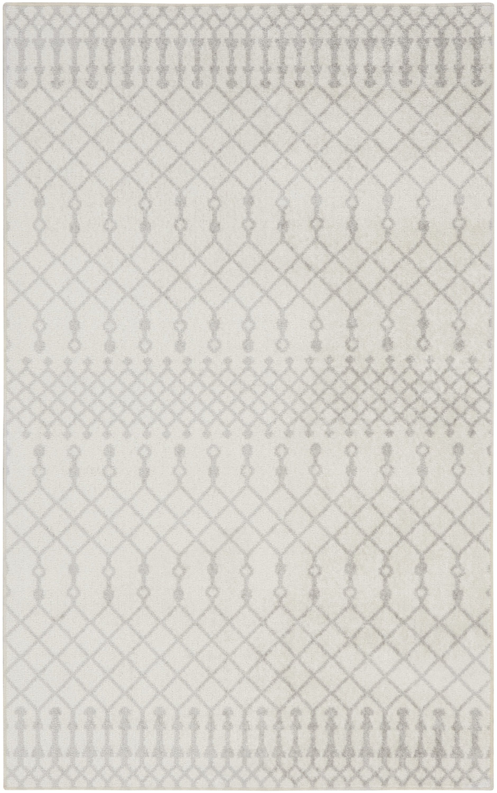 8' X 10' Blue and Ivory Abstract Power Loom Washable Area Rug