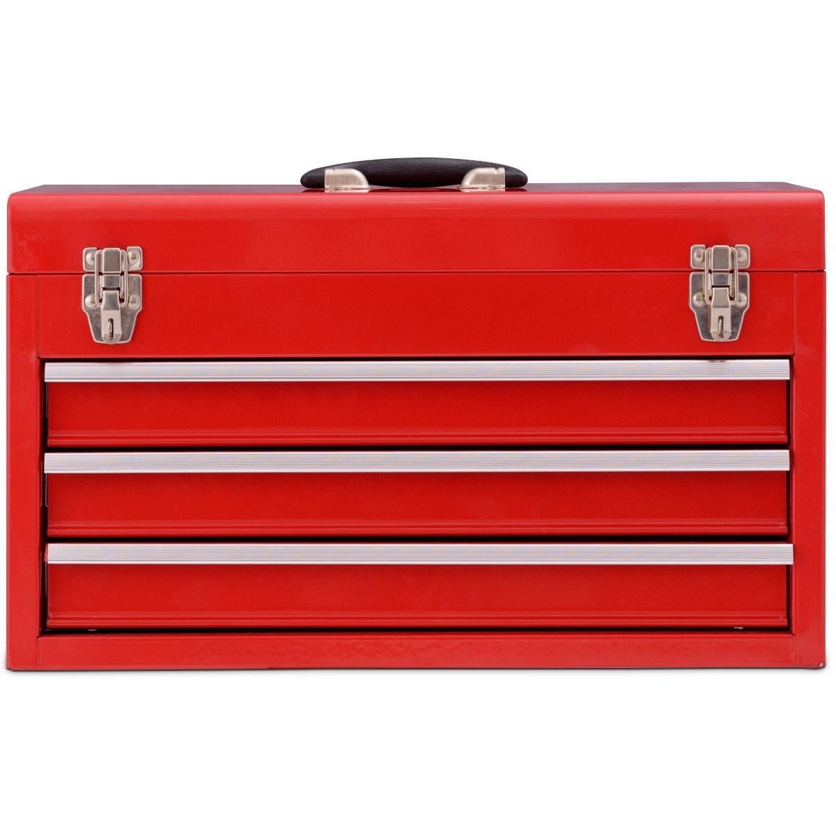 Portable Garage Mechanic Tool Cabinet Box with 3 Drawers-Red - Color: Red