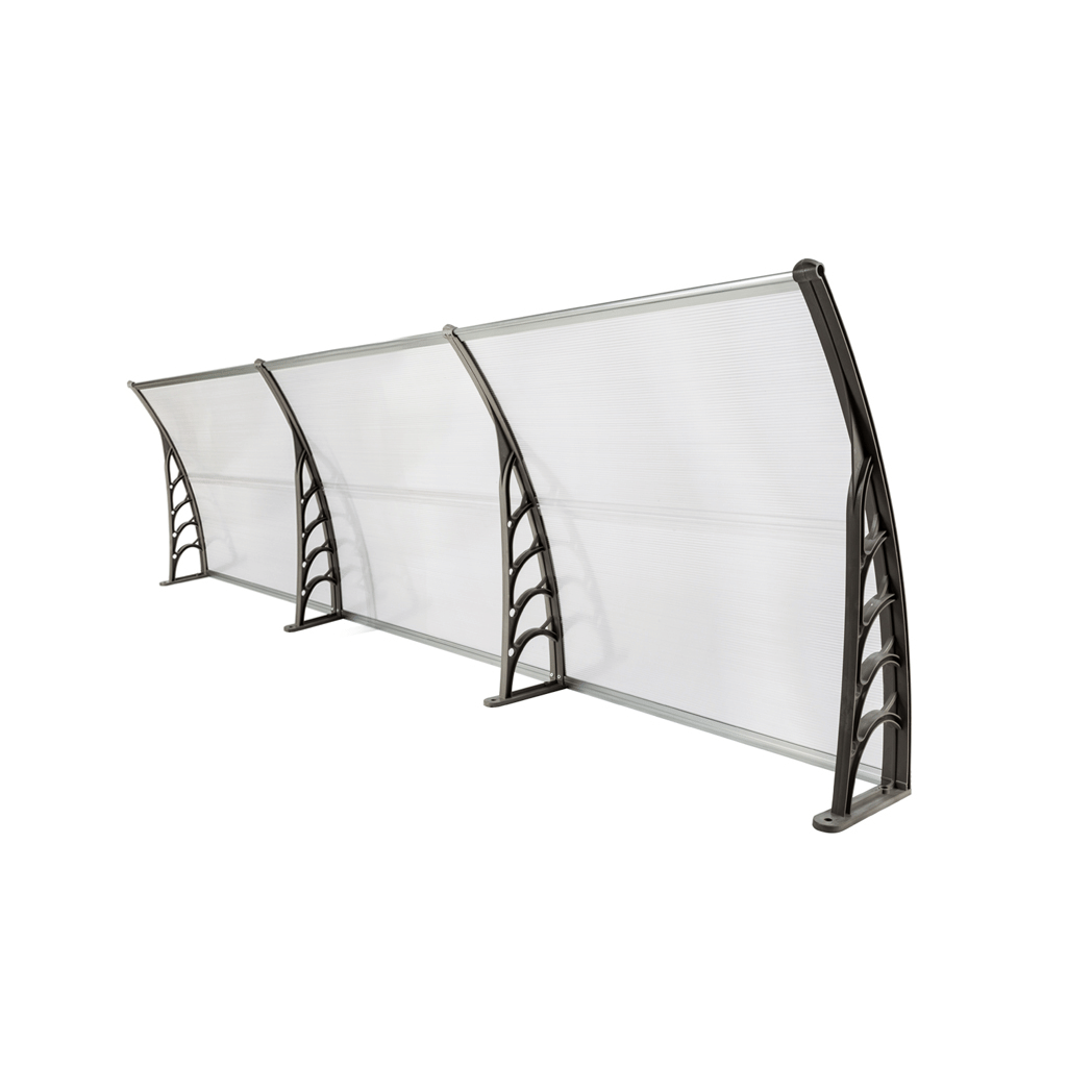 300 x 96 Household Application Door & Window Awnings Transparent Board & Gray Holder