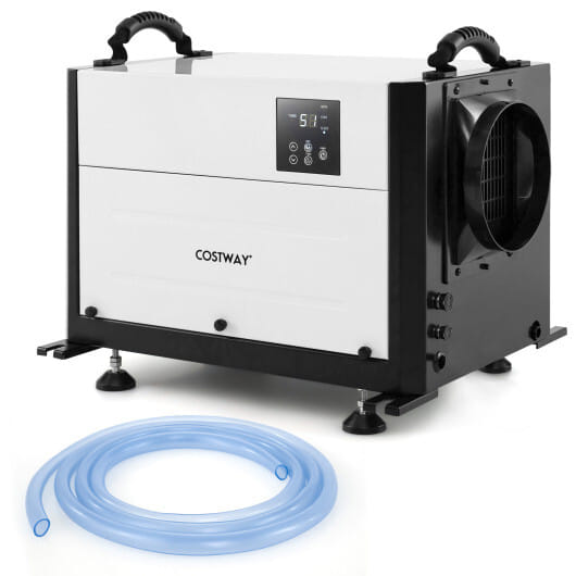 124 Pint Crawl Space Dehumidifier with 3 Modes and 24H Timer-White - Color: White