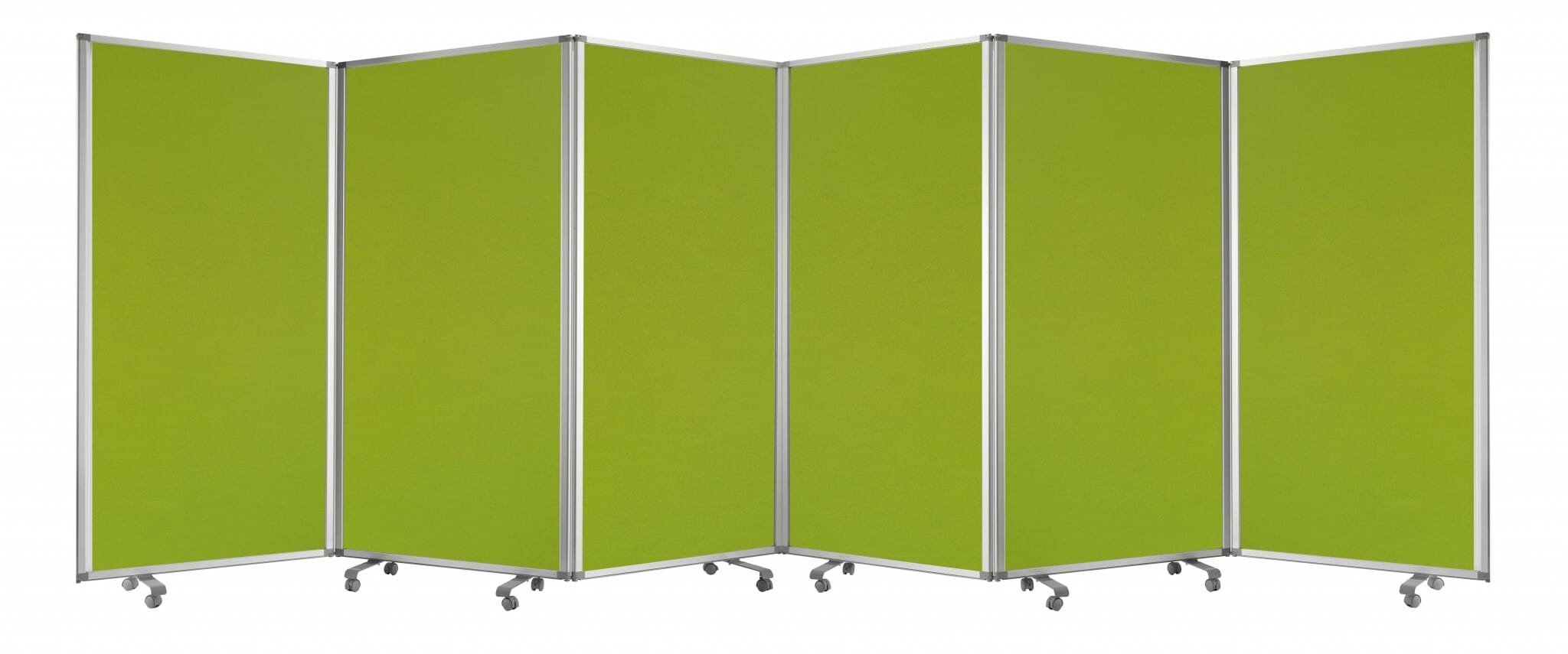 71" Green Iron Folding Three Panel Screen Room Divider