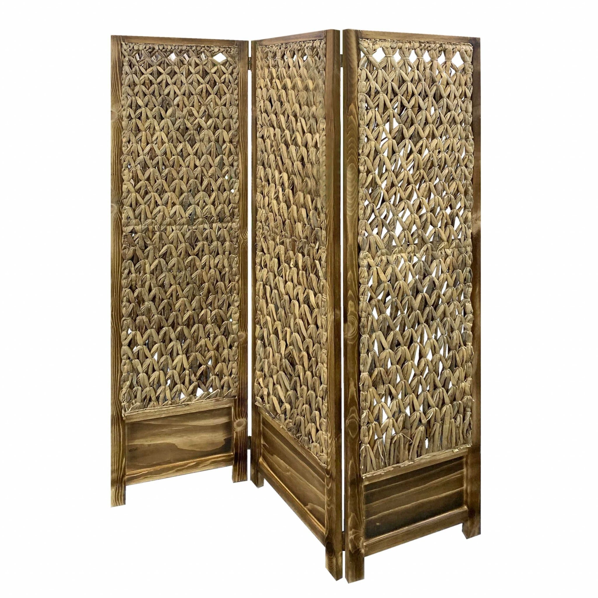 71" Green Iron Folding Three Panel Screen Room Divider