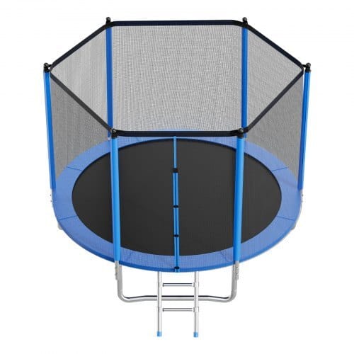 Outdoor Trampoline, 10FT Round Recreational Trampoline with Enclosure Net, ASTM Approved, Heavy Duty Trampolines, Max 330 lbs Weight Capacity, Anti-Rust Backyard Trampolines for Kids & Adults