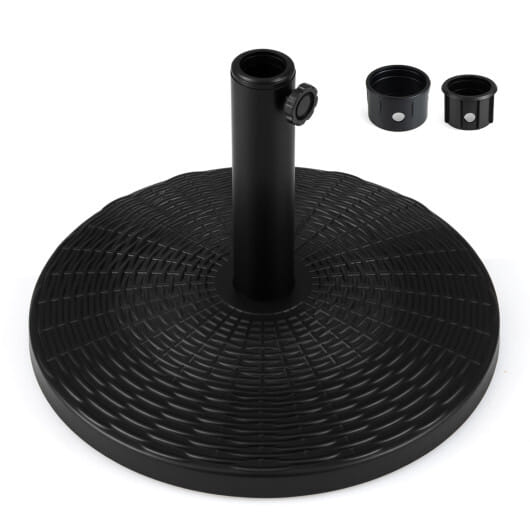 Concrete Patio Umbrella Base with Rattan Pattern for Lawn - Color: Black