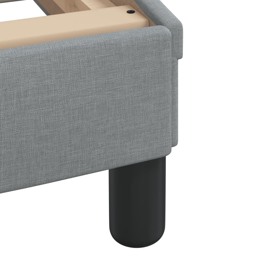 Bed Frame without Mattress "Hvar" Light Gray 39.4"x74.8" Fabric