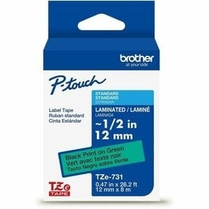 1/2" BlK on GRN Lmntd Tape