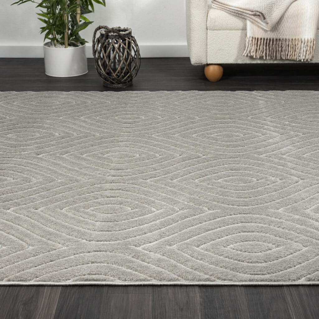 8' X 10' Gray Trellis Area Rug