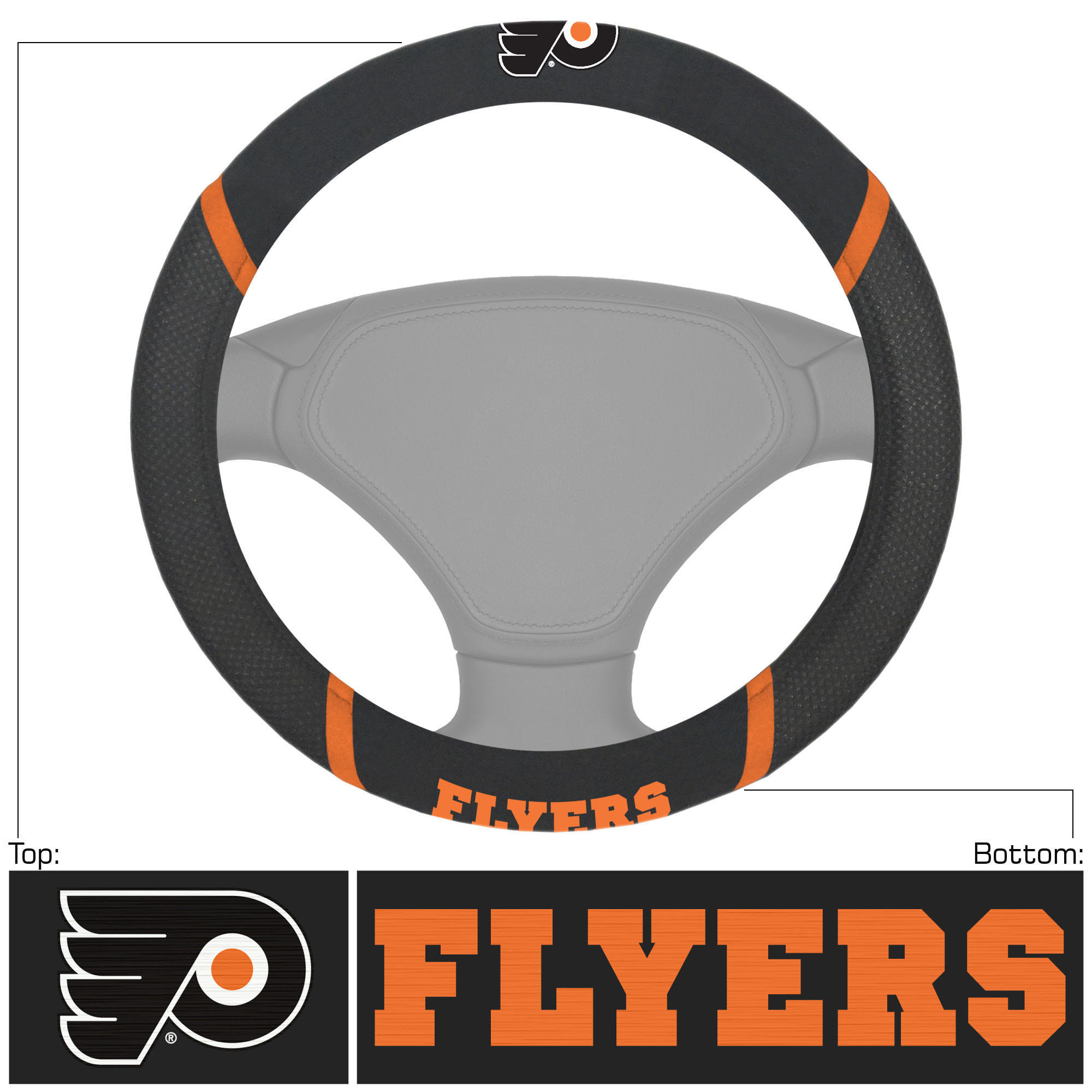 Philadelphia Flyers Steering Wheel Cover Mesh/Stitched