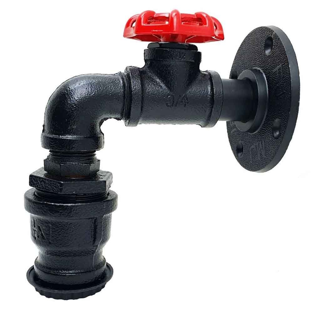 Black Rustic Water Pipe Wall Light Fitting Industrial Sconce~1582
