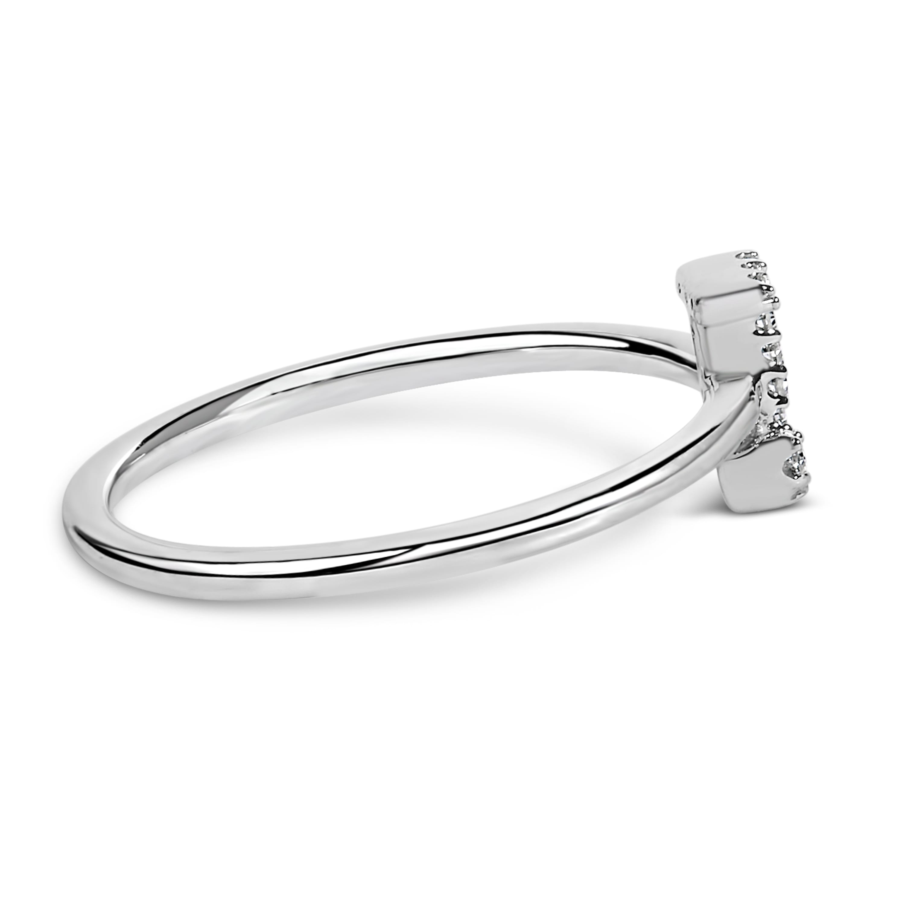 10K White Gold Diamond Accent Initial "J" Ring