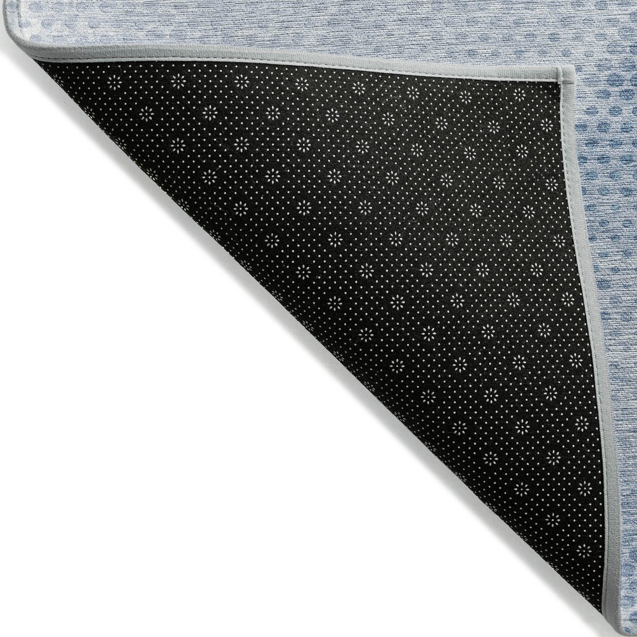 8' X 10' Blue Geometric Washable Non Skid Indoor Outdoor Area Rug