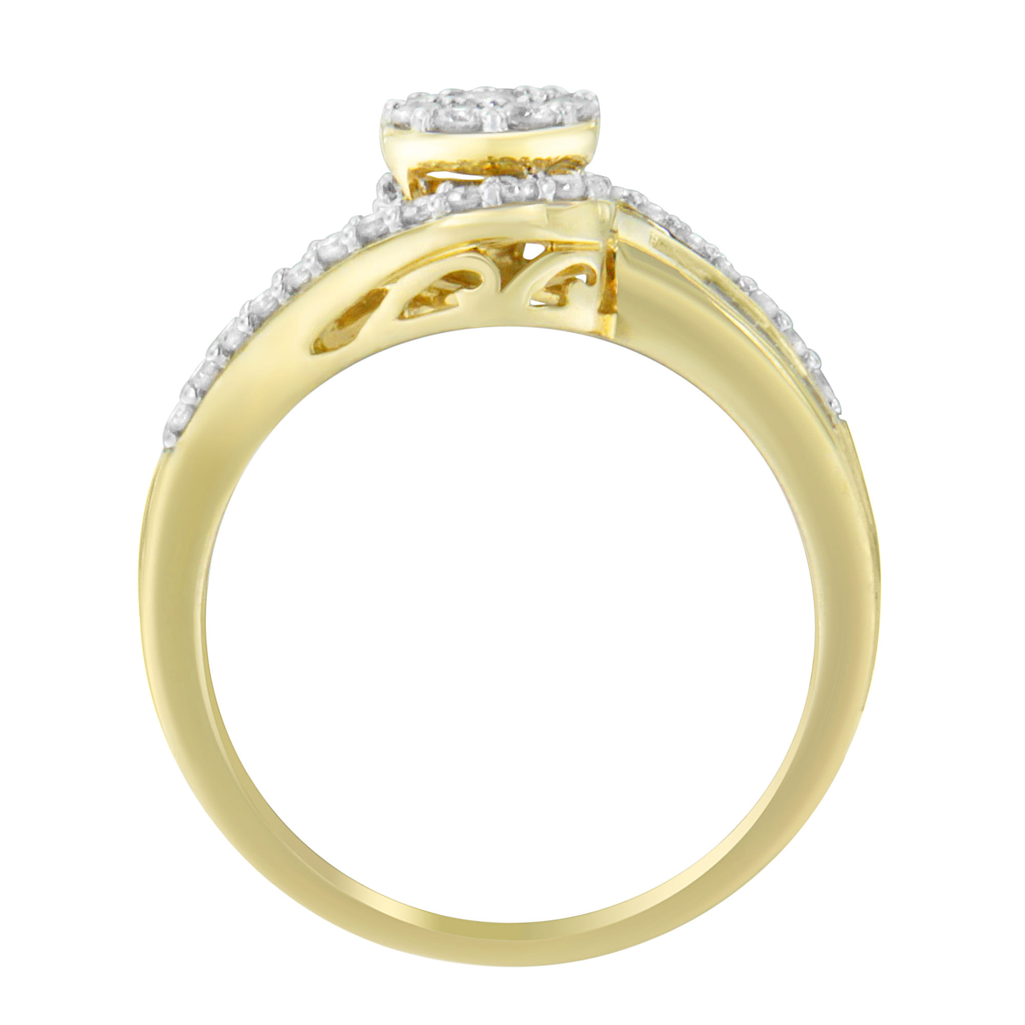 10K Yellow Gold Diamond Cluster Ring (1/2 Cttw, I-J Color, I2-I3 Clarity) - Size 6