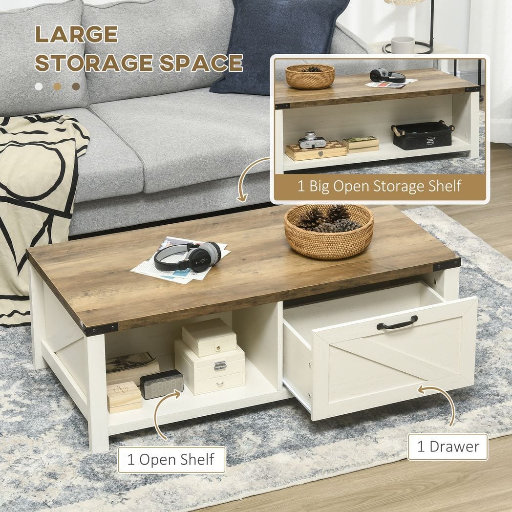 Coffee Table-Moose Brown, Arctic White