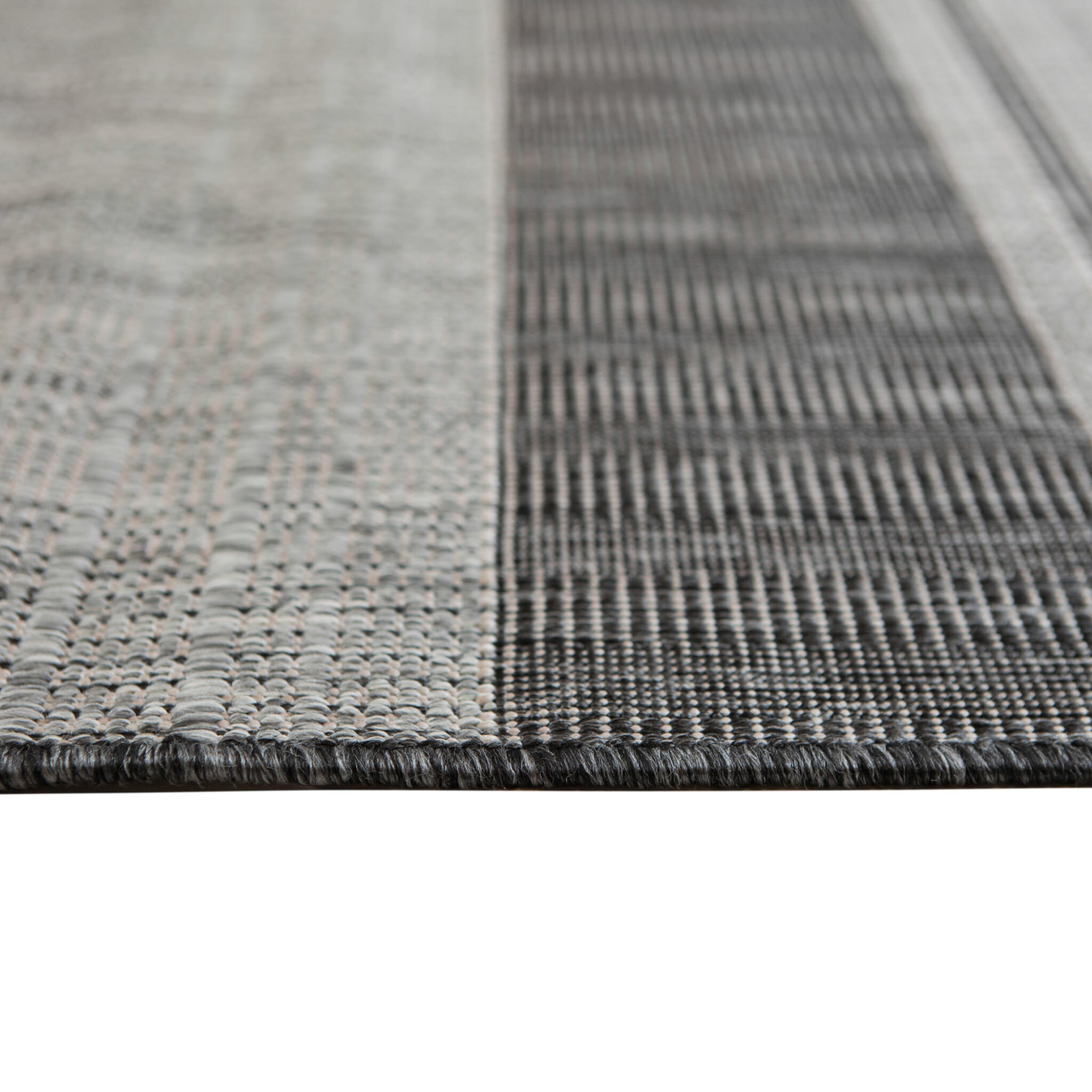 8' X 10' Blue and Gray Striped Stain Resistant Indoor Outdoor Area Rug