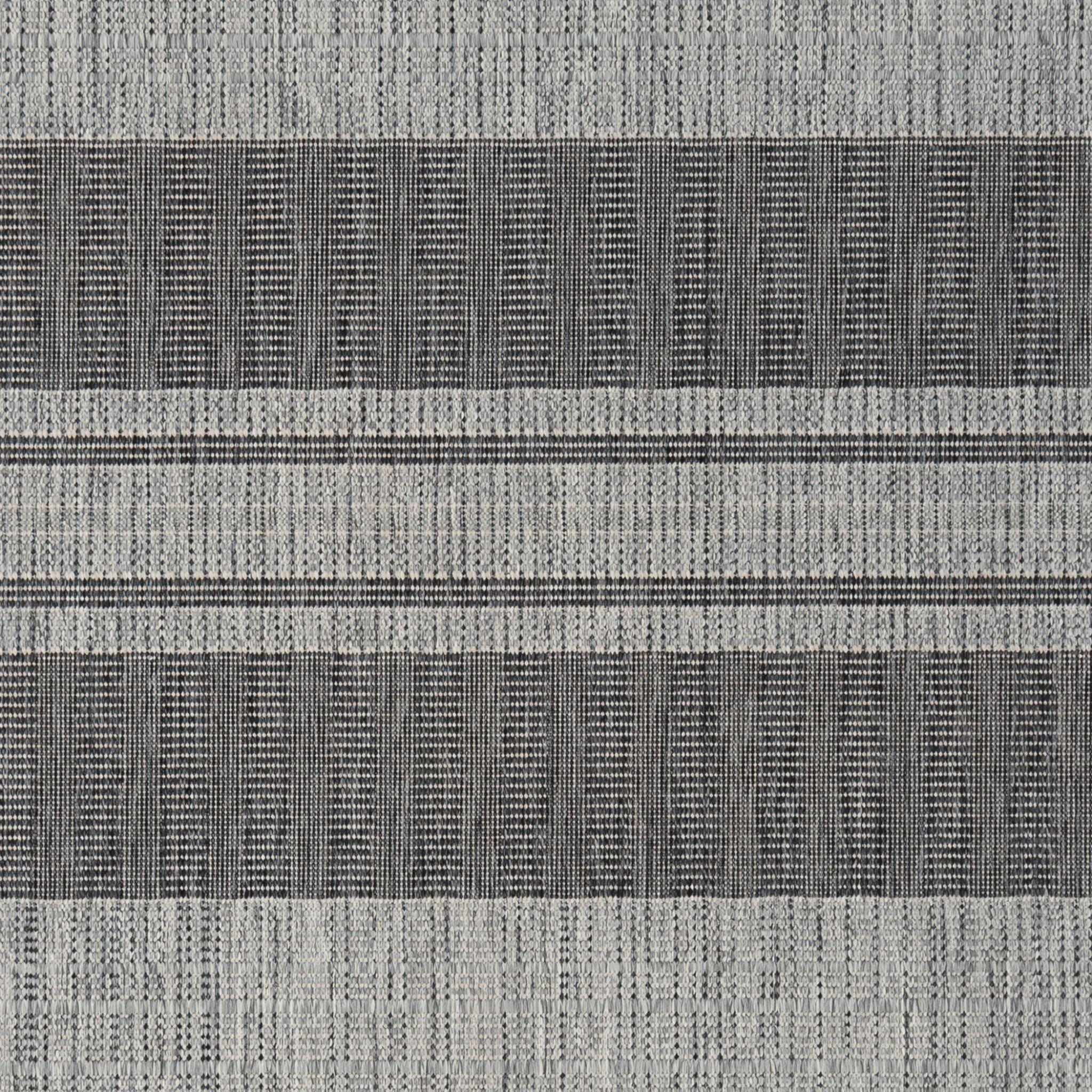 8' X 10' Blue and Gray Striped Stain Resistant Indoor Outdoor Area Rug