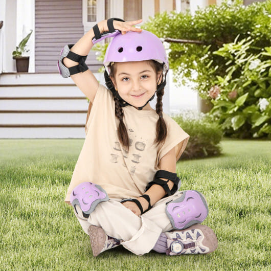 Only $9.90! 6 in 1 Kids Bicycle Protective Gear Set Pink