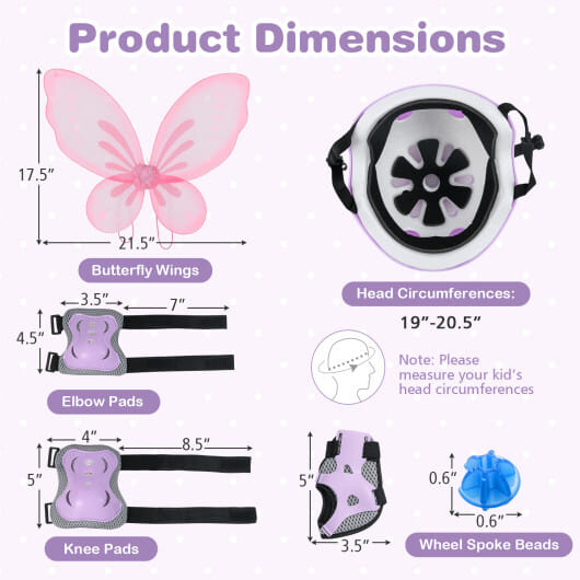 Only $9.90! 6 in 1 Kids Bicycle Protective Gear Set Pink
