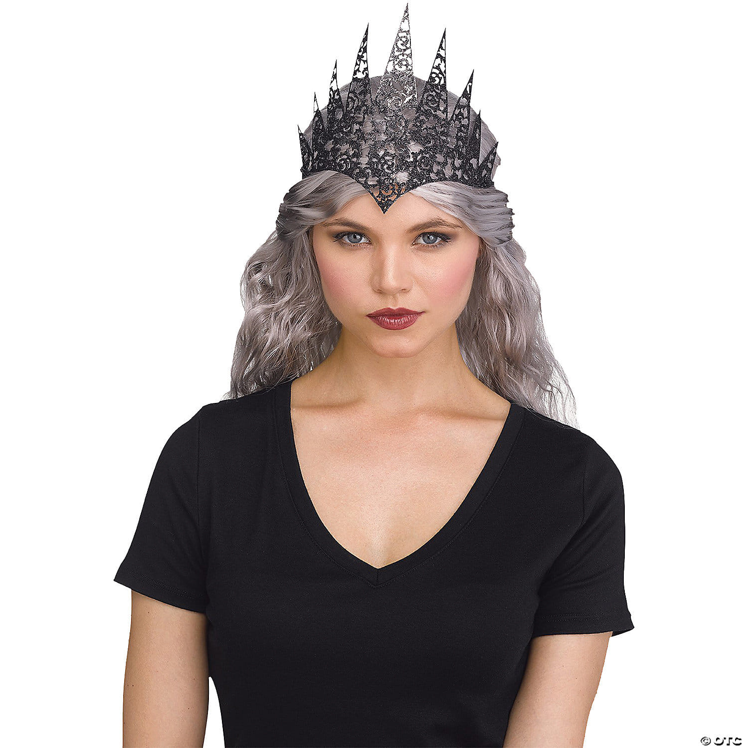 Flexible glitter crown-black